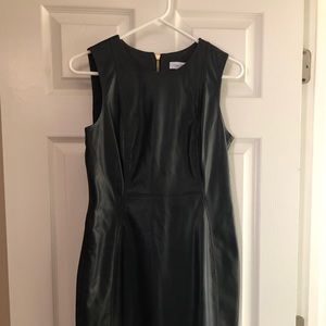 Calvin Klein Faux Leather Sleeveless Sheath Dress